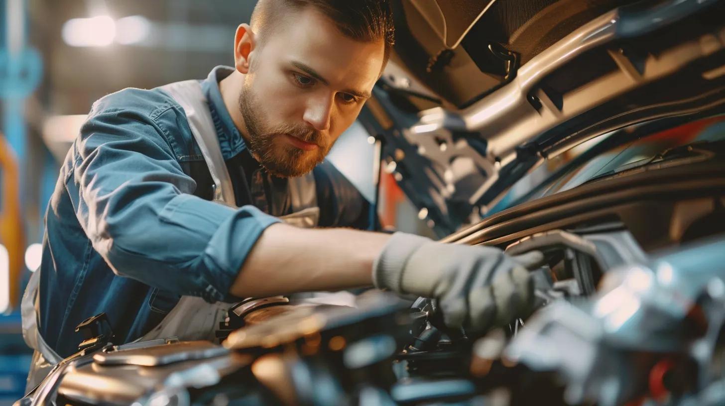 Mobile auto repair technician fixing a car, highlighting convenience and service quality