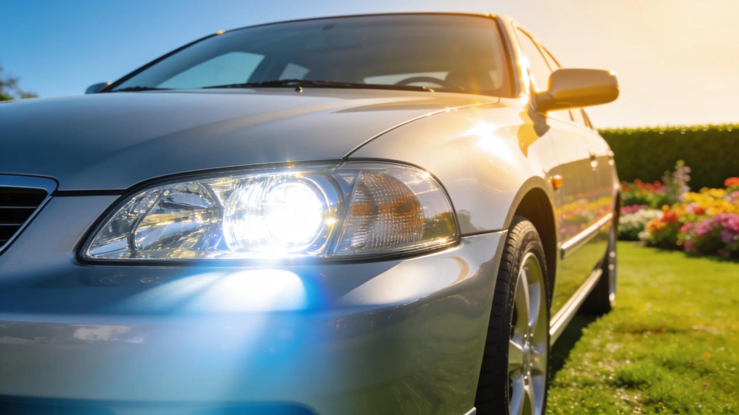 Restored car headlights with clear lenses enhancing nighttime driving safety in Charlotte, NC.
