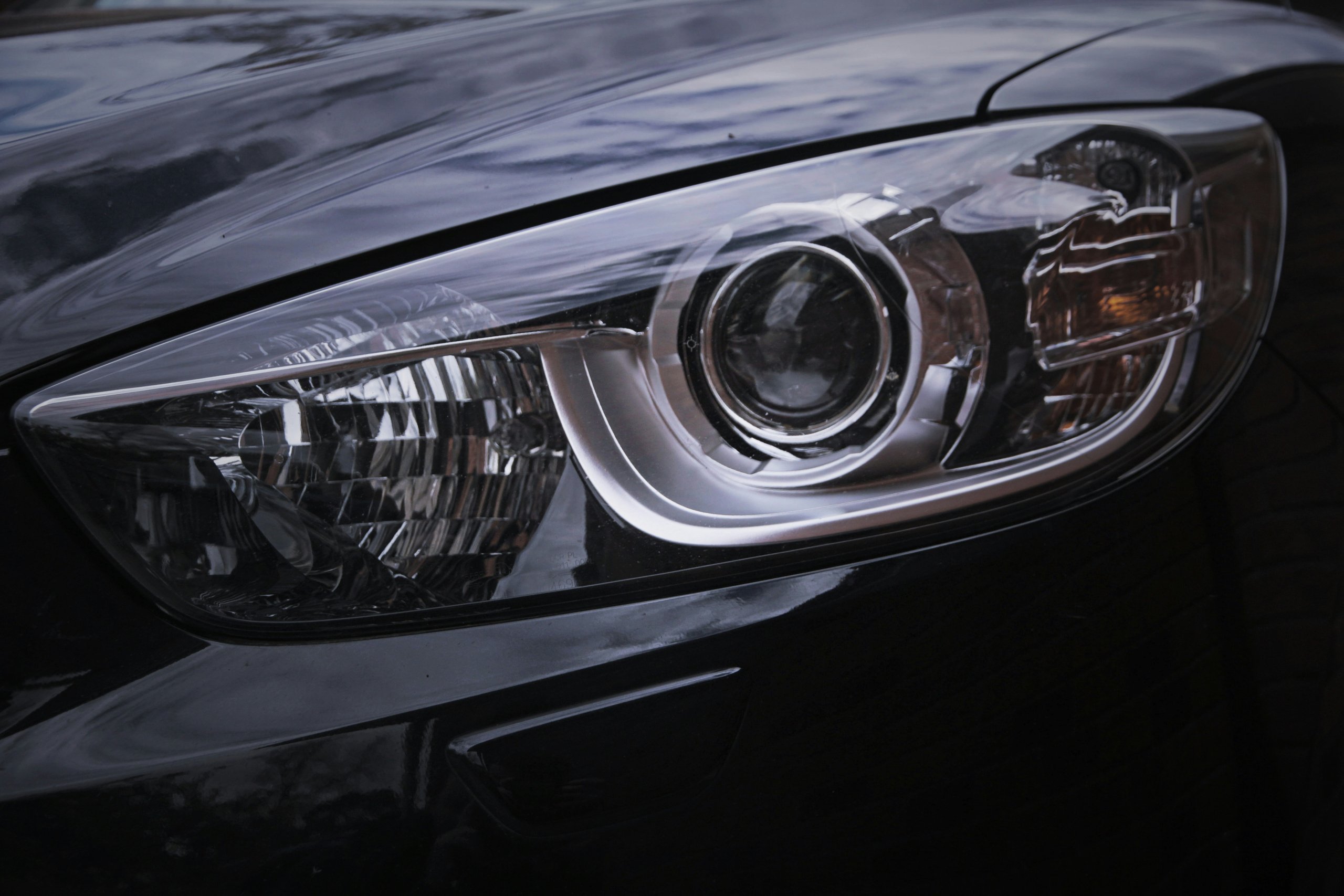 Restored car headlight showing clarity and improved visibility for headlight restoration quality assessment.